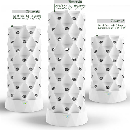 Hydroponic Growing System – Pro Tower Garden for Indoor & Outdoor Use – 48-96 Pots
