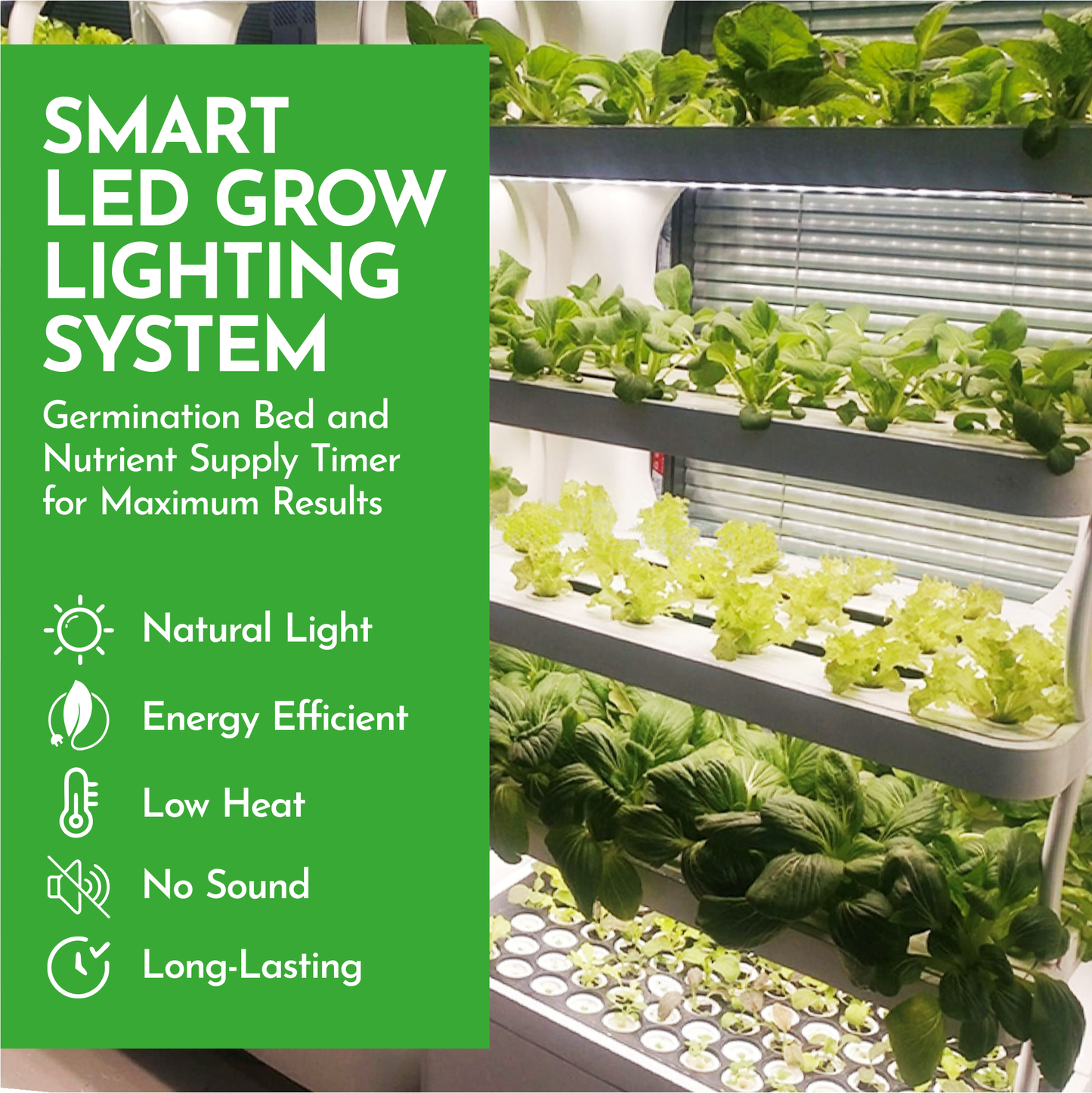 Hydroponics Grow Tower Pro Shelf with Automated Controls & LED Grow Lights