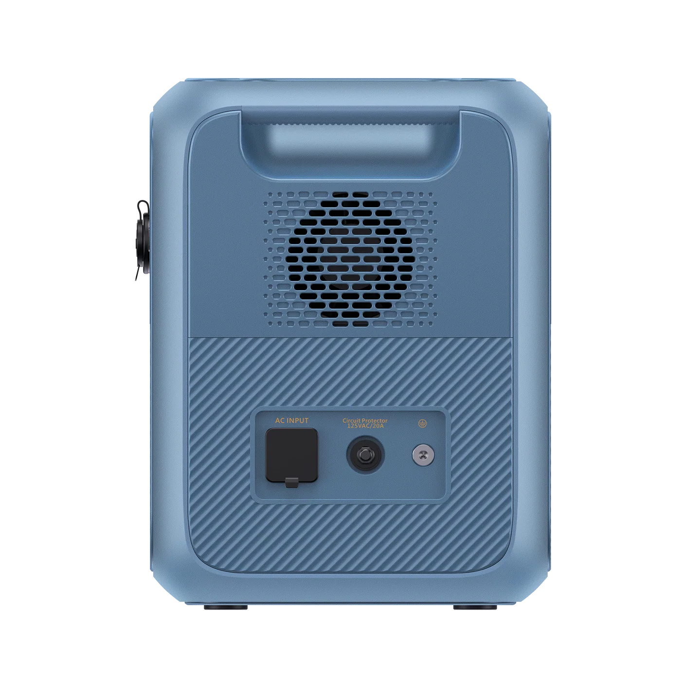 Blue portable speaker on a white background