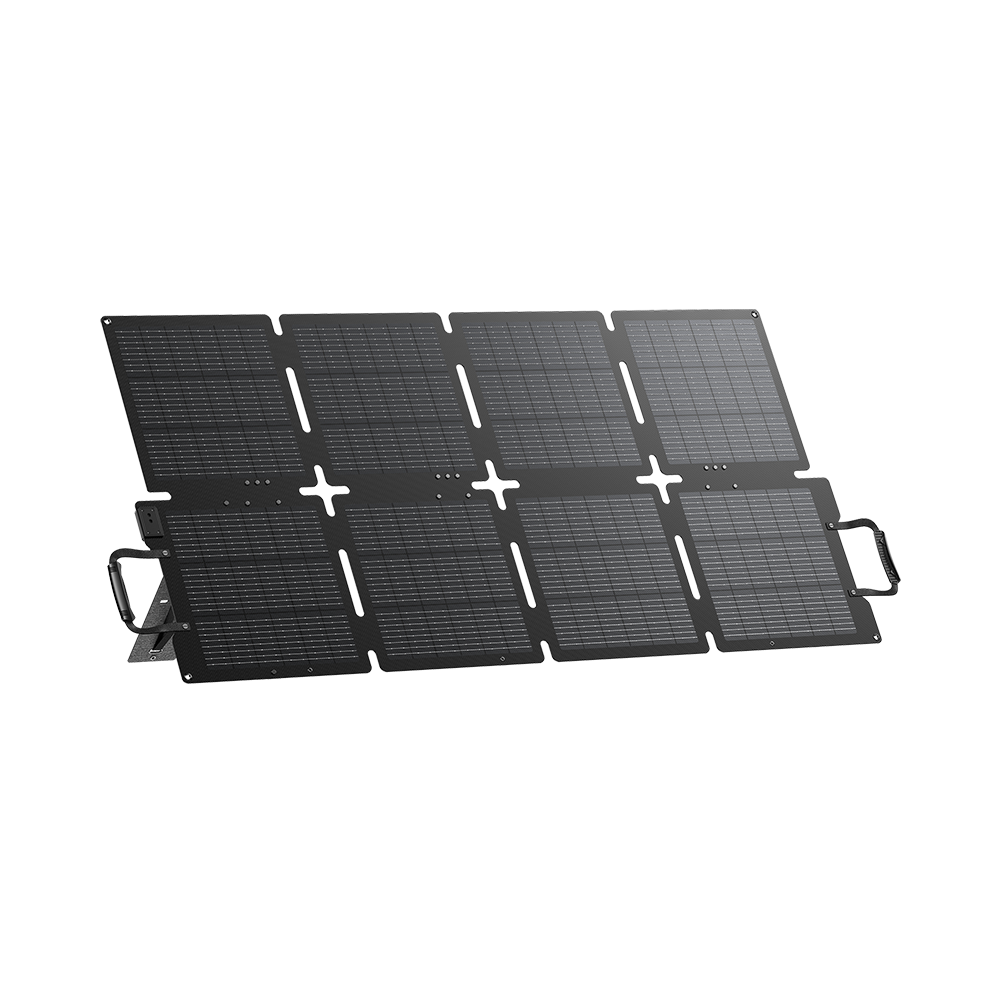 Foldable solar panel on a white background
