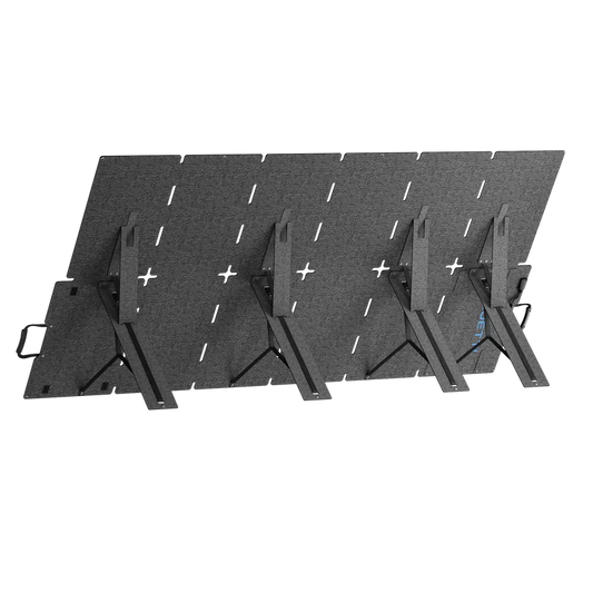 Set of gray solar panels with white connectors on a white background
