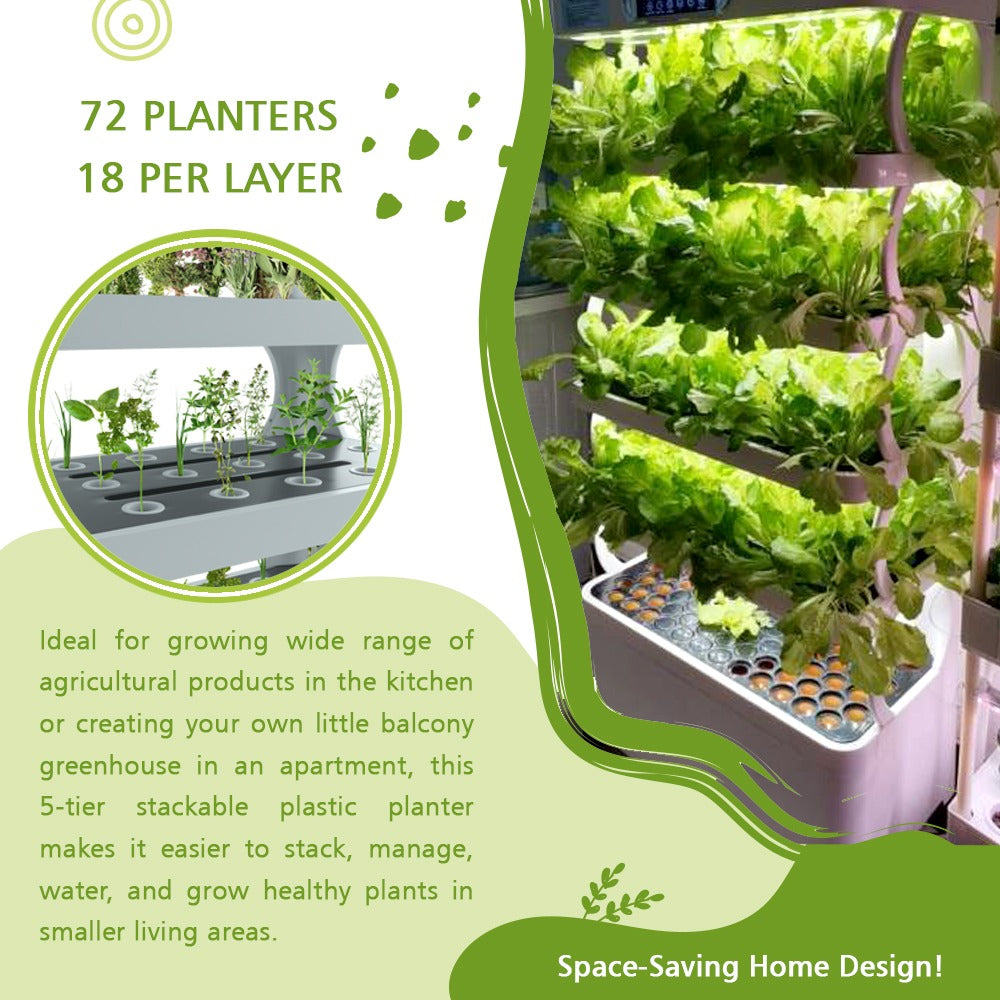 Hydroponics Grow Tower Pro Shelf with Automated Controls & LED Grow Lights
