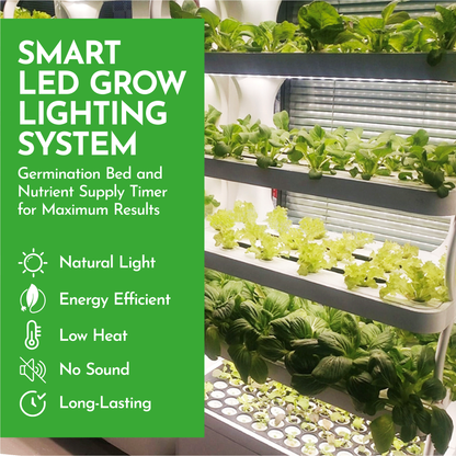 Hydroponics Grow Tower Pro Shelf with Automated Controls & LED Grow Lights
