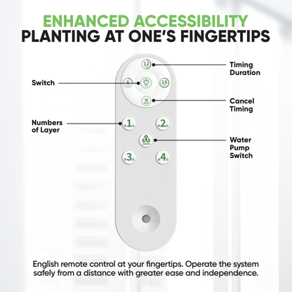 Hydroponic Tower Garden with Automated LED Lights Remote Controlled & Automated Setup