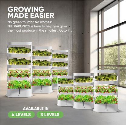 Hydroponic Tower Garden with Automated LED Lights Remote Controlled & Automated Setup
