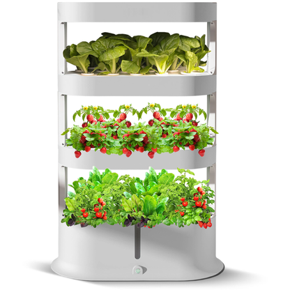 Hydroponic Tower Garden with Automated LED Lights Remote Controlled & Automated Setup