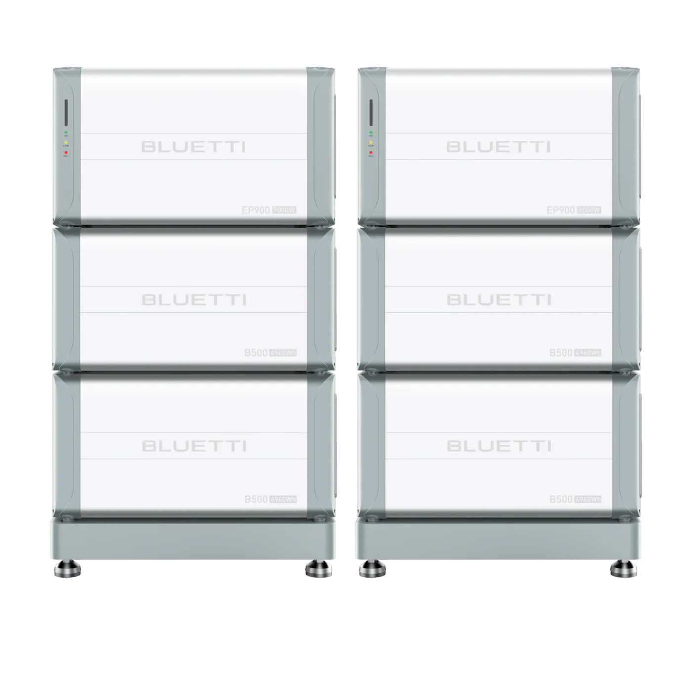 Two Bluetti power station units on a white background