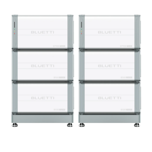 Two Bluetti power station units on a white background