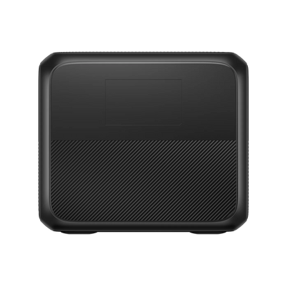 Black rectangular device with textured surface on a white background