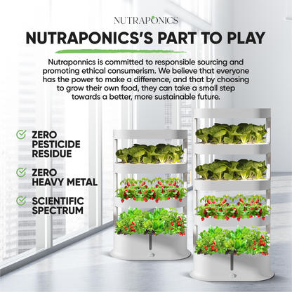 Hydroponic Tower Garden with Automated LED Lights Remote Controlled & Automated Setup