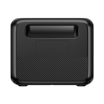 Black portable device with handle on a white background