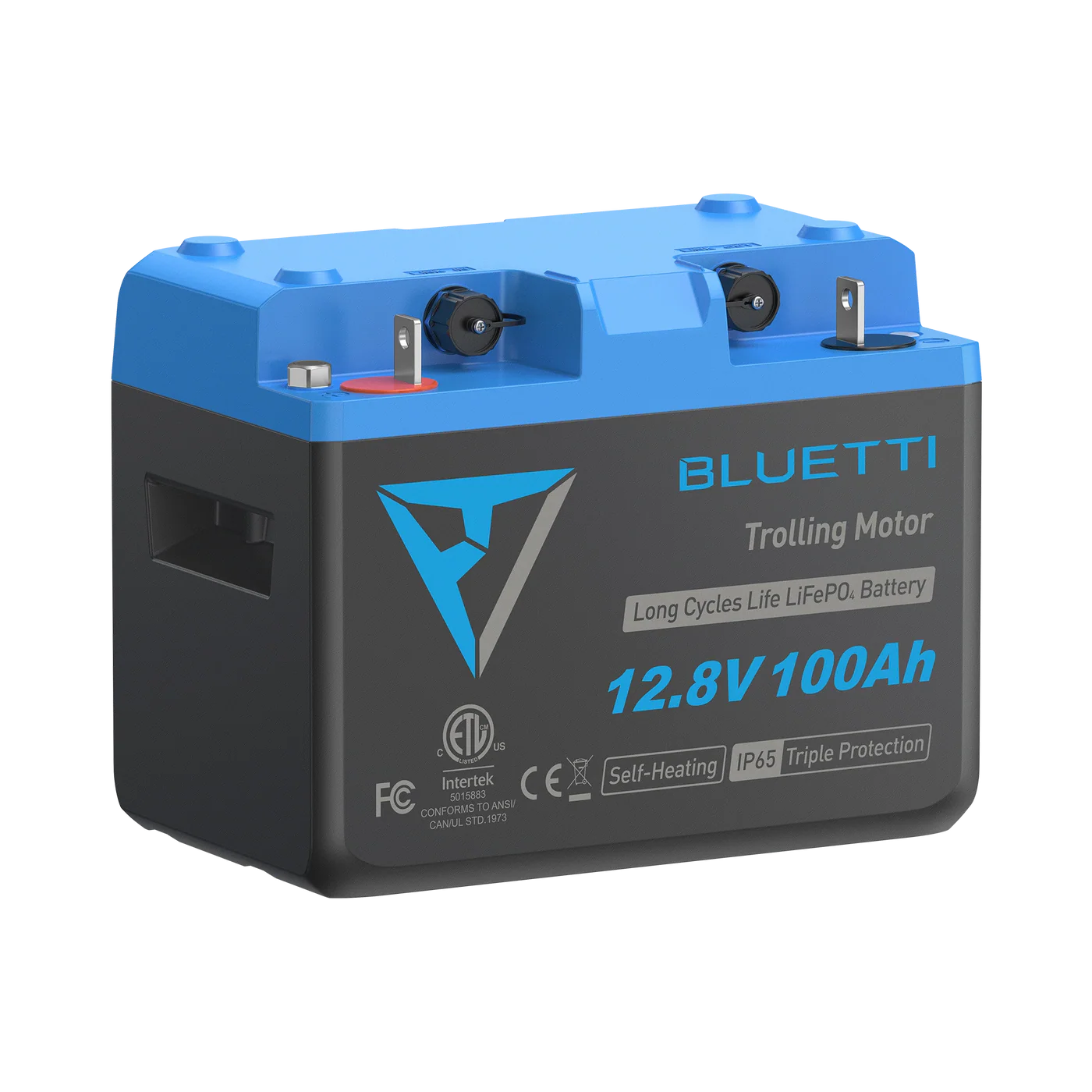 Bluetti trolling motor battery on a white background