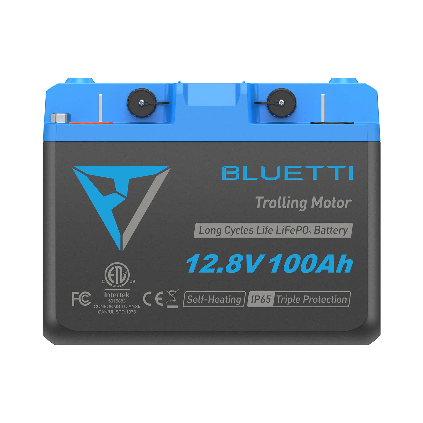 Bluetti trolling motor battery on a white background
