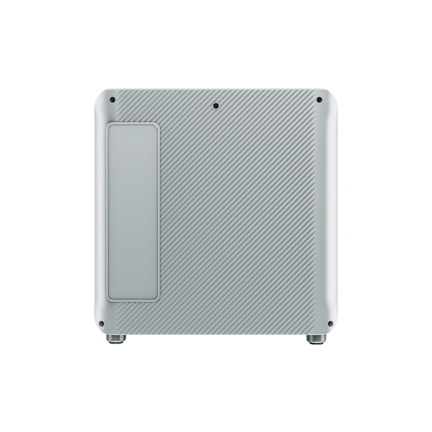 Rectangular electronic device with carbon fiber texture on a white background