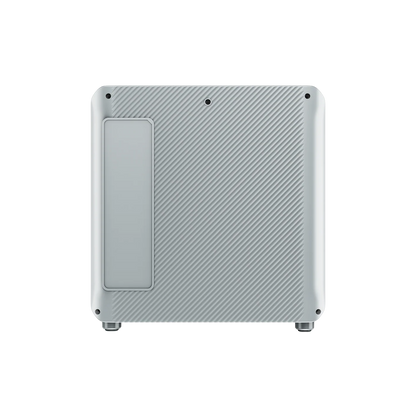 Rectangular electronic device with carbon fiber texture on a white background