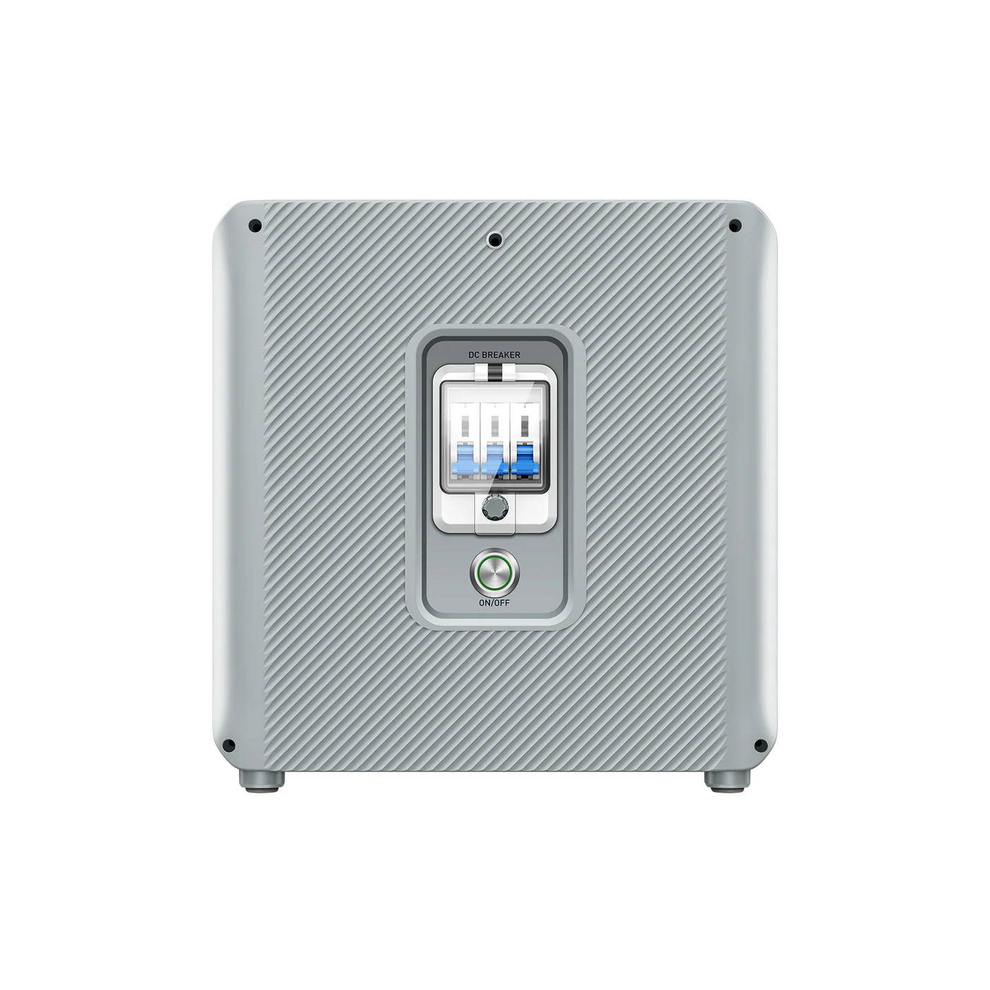 Gray electronic device with a digital display on a white background