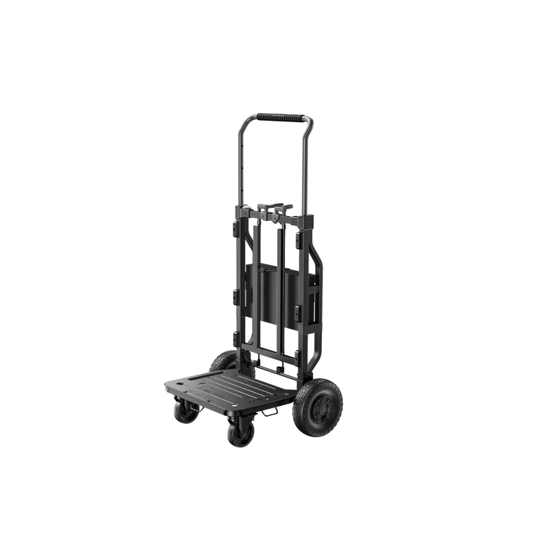 Black hand truck on a white background
