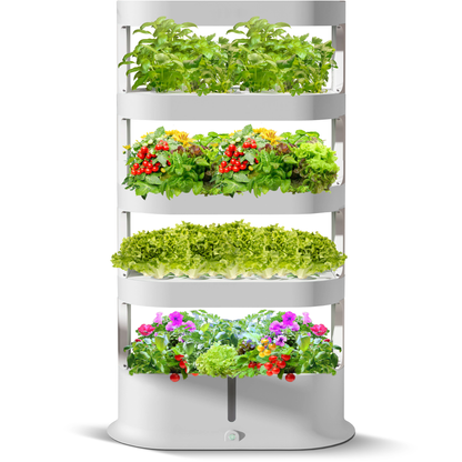 Hydroponic Tower Garden with Automated LED Lights Remote Controlled & Automated Setup
