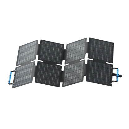 Foldable solar panel on a white background