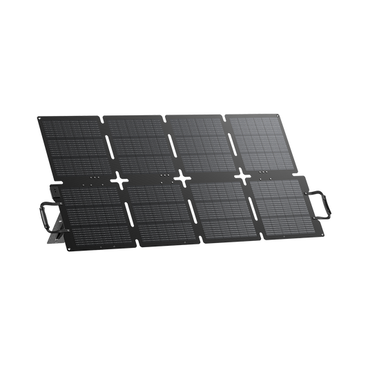 Foldable solar panel on a white background