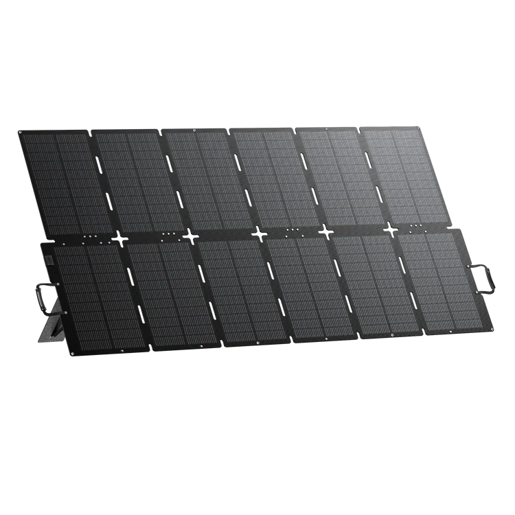 Foldable solar panel on a white background