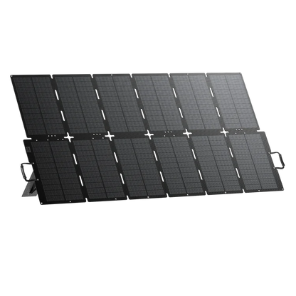 Foldable solar panel on a white background