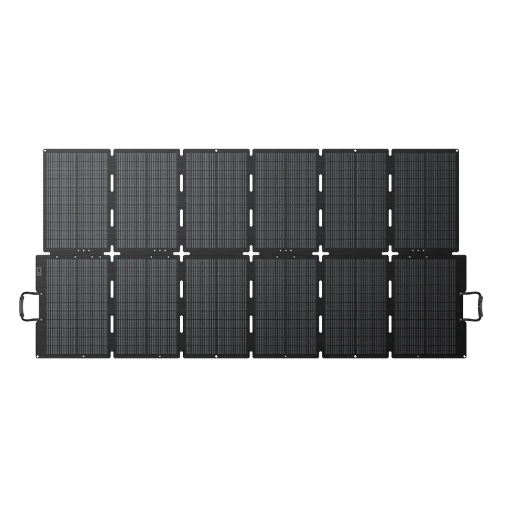 Foldable solar panel on a white background