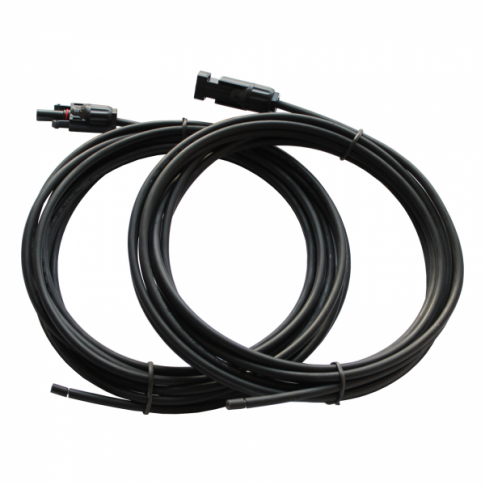 Two coiled black cables with connectors on a white background